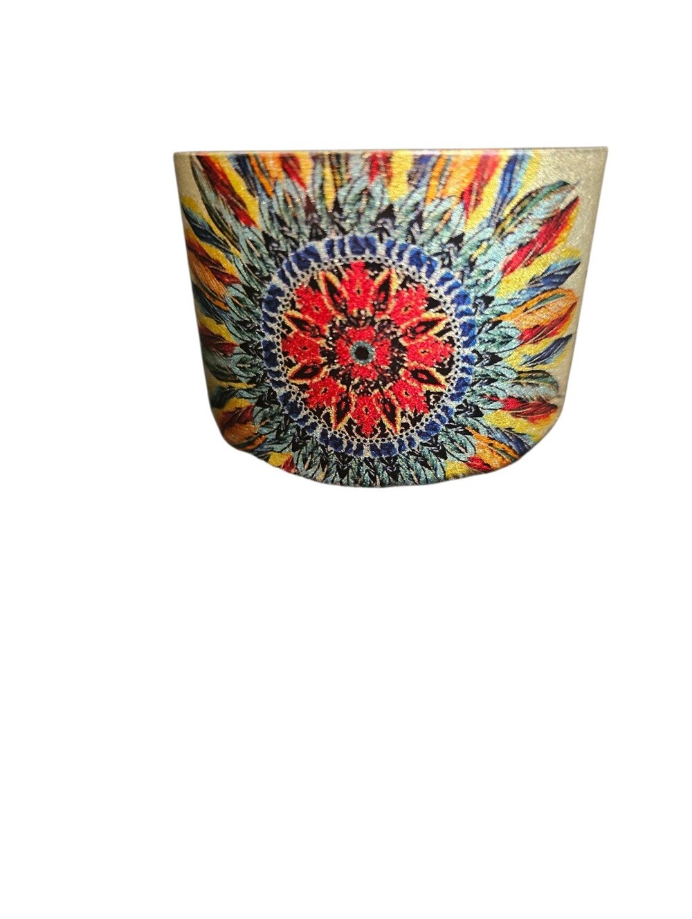 Colorful Mandala Pattern Cuff Bracelet.    V - Picture 3 of 4